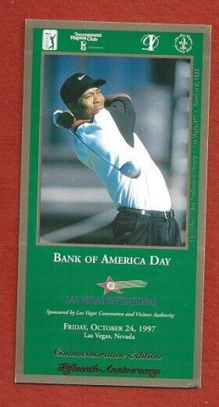 1996 Tiger Woods Notches 1st Pro Win Las Vegas Invitational 1997 Golf Ticket