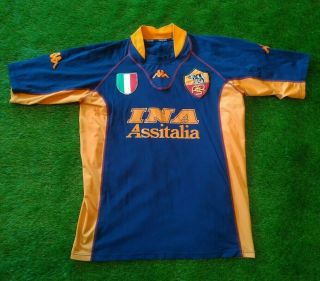 As Roma Home Football Shirt 2001/2002 10 Totti Jersey Kappa,  M
