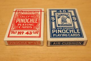 Vintage 1949 Bicycle 48 Pinochle Playing Cards,  A.  Dougherty No.  43 Tally - Ho