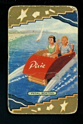 1 Listed Named Coles Blank Back Swap Card Children In Pedal Boat On The Water