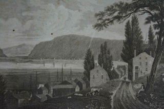 View Of Newburgh York Rare Antique 1830 