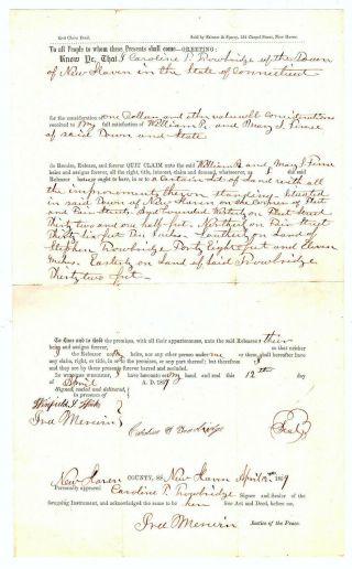 1859 Haven County Ct Deed - Caroline Trowbridge,  William R.  & Mary S.  Ferree