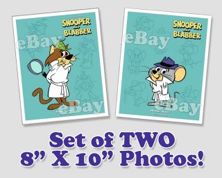 Rare Set Of 2 Snooper & Blabber Cartoon Color Tv Photos Hanna Barbera Studios