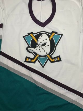 Vintage CCM Anaheim Mighty Ducks 90 ' s White Home Jersey - Adult MEDIUM 3