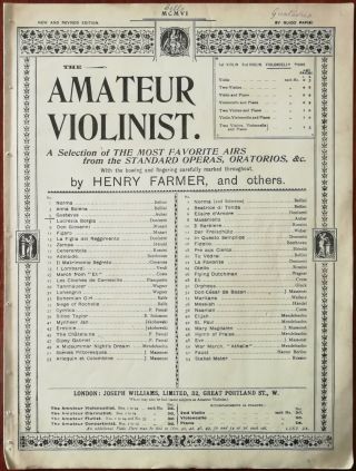 Gustavus,  Sailors Chorus By Auber,  Violoncello.  Joseph Williams Ltd.  – Pub.  1906