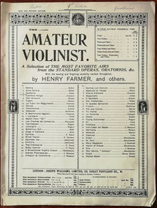 Gustavus,  Sailors Chorus By Auber 1st Violin,  Joseph Williams Ltd.  Early 1900’s