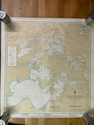 2 Vtg Maps - 1973 Canada Lake Of The Woods Hydrographic & 1960 