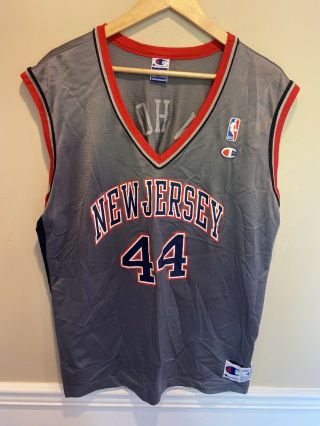 Vintage Jersey Nets Keith Van Horn Nba Champion Jersey Large Grey 44