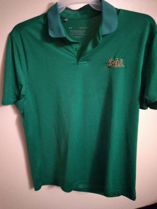 Notre Dame Football Team Issued Irish Wear Green Polo L