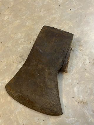 Vtg Old Early 2.  5 Lb Iron Axe Head Tool Marked Stamped Jmp Co Maine? Usa