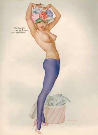 Playboy Alberto Vargas Pin Up Art Illustration April 1963 Single Page