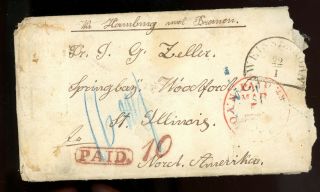 Stampless Cover - To Dr.  J.  Teller - Illinois - From Germany - - 1863 - Written In German