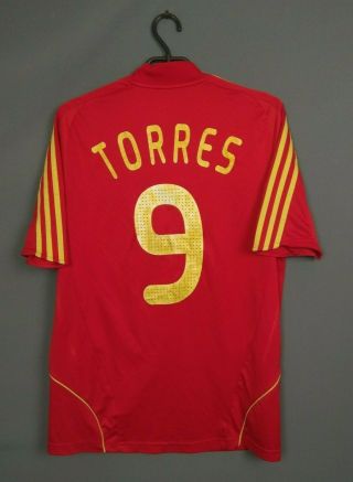 Torres Spain Jersey 2008 2009 Home Medium Shirt Adidas Football Soccer Ig93