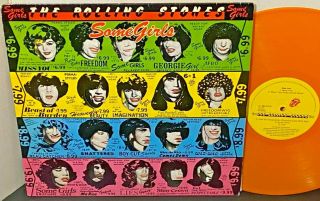 Rolling Stones Some Girls Orange Vinyl 1978 Holland Press Nm Og Sleeve / Insert