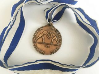 Greece Wrestling Championship 1935 Award Winner medal 3