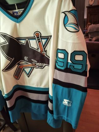 Nhl Starter Jersey San Jose Sharks White With Aqua Vintage From The 90 