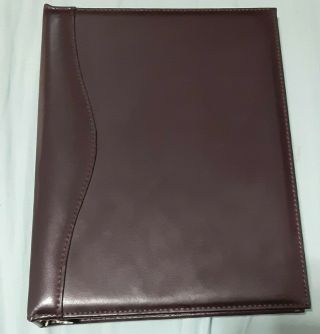 Brown Leather Small 3 Ring Binder Vintage 9 5/8 X 7 1/4 "