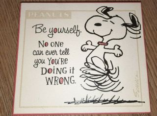 Hallmark Peanuts Snoopy Wall Plaque " Be Yourself.