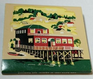 Valhalla Inn Sausalito Boardwalk Ca Gay Colorful Seafood Vtg Feature Matchbook
