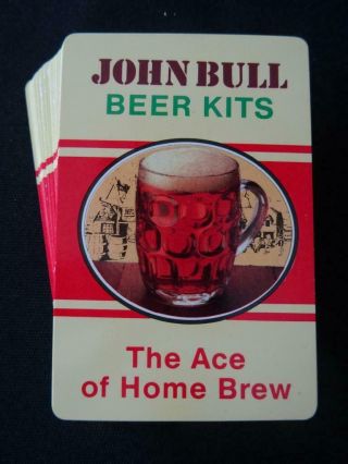 Vintage Playing Cards 1980s Breweriana Pack Deck John Bull Beer Kits 80s