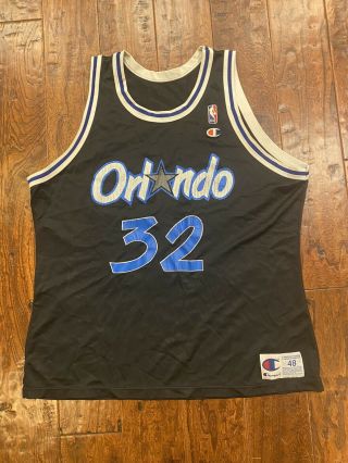 Vintage Orlando Magic Shaquile Oneal Champion Jersey Size 48 Made In Usa