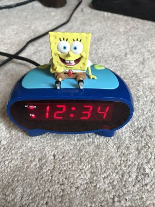 Vintage Spongebob Squarepants Digital Alarm Clock Bc - Sbc200 Viacom,  Great