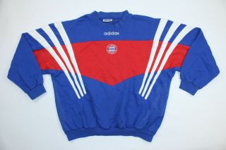 Adidas Bayern Munchen Munich Blue Soccer Warm Up Track Jacket Jersey Sweatshirt