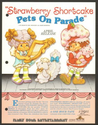 Strawberry Shortcake Pets On Parade Family Home Entertainment Flyer Licensees