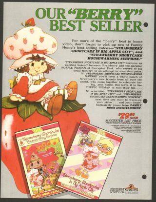 Strawberry Shortcake Pets On Parade Family Home Entertainment Flyer Licensees 2