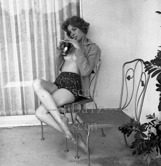 Vintage 1960s Negative - Nude Blonde Pinup Girl Adele Chretin - Cheesecake T972338