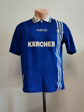 Football Shirt Soccer Fc Schalke 04 Home 1996/1997 Adidas Jersey Blue Germany S