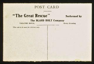 Australian Advertising Postcard Stage The Great Rescue by BLAND HOLT COMPANY 2 2