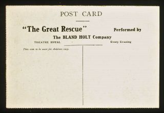 Australian Advertising Postcard Stage The Great Rescue by BLAND HOLT COMPANY 3 2