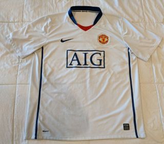 Men Nike Fc Manchester United 2008/2009 Away Football Soccer Shirt Jersey Size L
