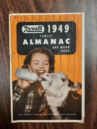 1949 Rexall Family Almanac And Moon Book