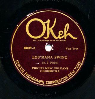 Rare Piron’s Orleans Orch - Lou’siana Swing / Sittin 