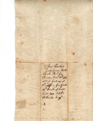 1799 Guilford CT Deed Nathaniel Fowler to Oliver Fowler,  Guilford Land 2