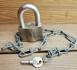 Rare Sargent & Greenleaf High Security Environmental Padlock S&g With 107 Key