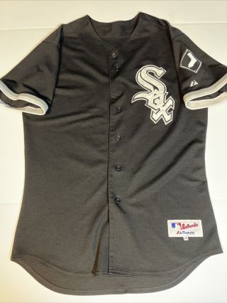 Authentic Majestic Mlb Chicago White Sox Jersey Xl Size 48 Black Baseball