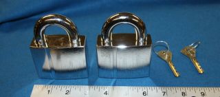 2 Abloy Model 350 Padlocks W/ 2 Keys - High Security - Made In Finland