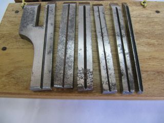 SIX STANLEY MILLER ' S PATENT NO.  41 - 44 PLOW PLANE CUTTERS in USER MADE BOX 2