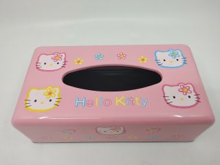 1998 Sanrio Hello Kitty Pink Plastic Tissue Box Holder 10 1/4 " X 5 3/8 "