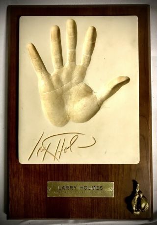 Boxing’s Heavyweight World Champion (78 - 85) Larry Holmes Hand Print Plaque Vg,