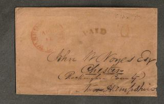 19 Century Washington City D.  C.  Stampless Cover,  Paid " 10 " To Hampshire.