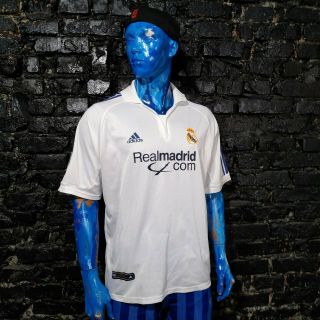 Zidane Real Madrid Jersey Home Shirt 2001 - 2002 White Adidas Camiseta Mens Sz Xl