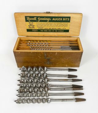 Russell Jennings Stanley 32 - 1/2 Quarters No.  100 13pc Spur Auger Drill Bits W/box