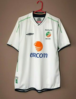 Ireland World Cup 2002 Away Football Soccer Umbro Vintage Shirt Jersey Size M