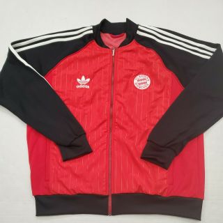 Adidas Fc Bayern Munchen Munich Men’s Red Black Track Jacket Sweatshirt 3xl