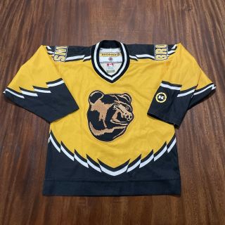 Vintage 90s Yellow Koho Boston Bruins Bear Nhl Hockey Jersey - Youth Sz S