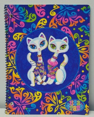 Lisa Frank Roxie & Rollie Cats Spiral Bound Notebook Full Size Partially